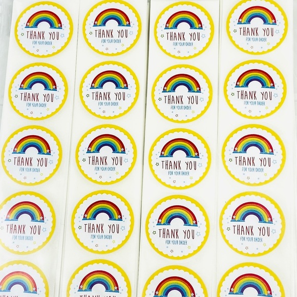 Thank You Stickers. Rainbow. Shipping Product Stickers. Envelope Seals. - Picture 4 of 7